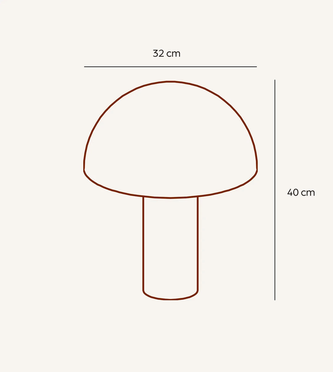 Tio Dome Table Lamp - 40 cm Bedside Lamp with 32 cm Shade
