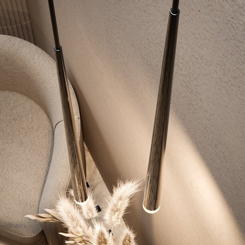 Hades Slim Drop Pendant Light - White or Black Chrome - image 3